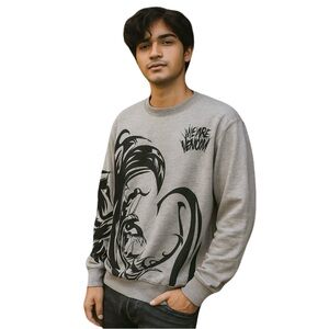 MARVEL Venom We Are Venom Graphic Sweatshirt Grey Sz M Streetwear Marvel Comics